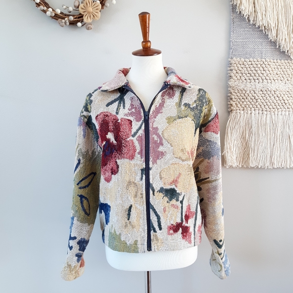 Vintage Jackets & Blazers - Vintage Maxson Tapestri | Floral Tapestry Jacket